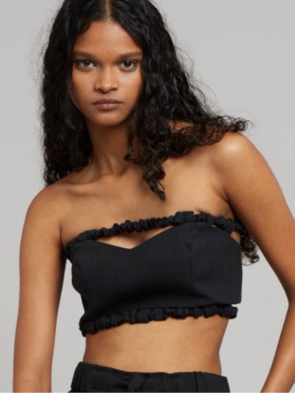 Ganni bandeau strapless bandeau crop top Size34 US2 $275